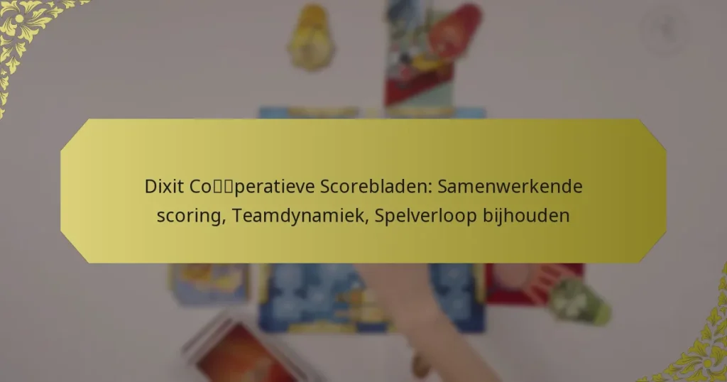 Dixit Coöperatieve Scorebladen: Samenwerkende scoring, Teamdynamiek, Spelverloop bijhouden